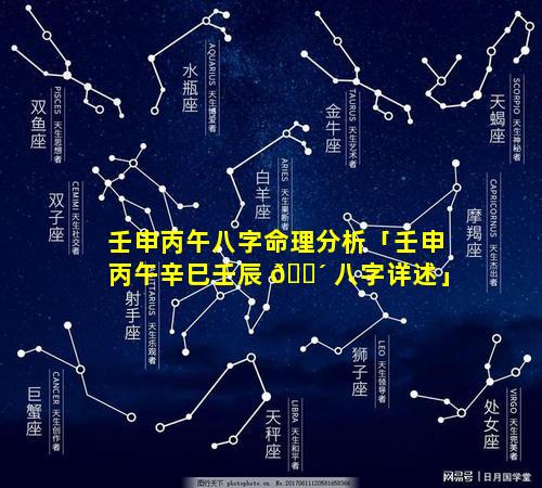 壬申丙午八字命理分析「壬申丙午辛巳壬辰 🐴 八字详述」